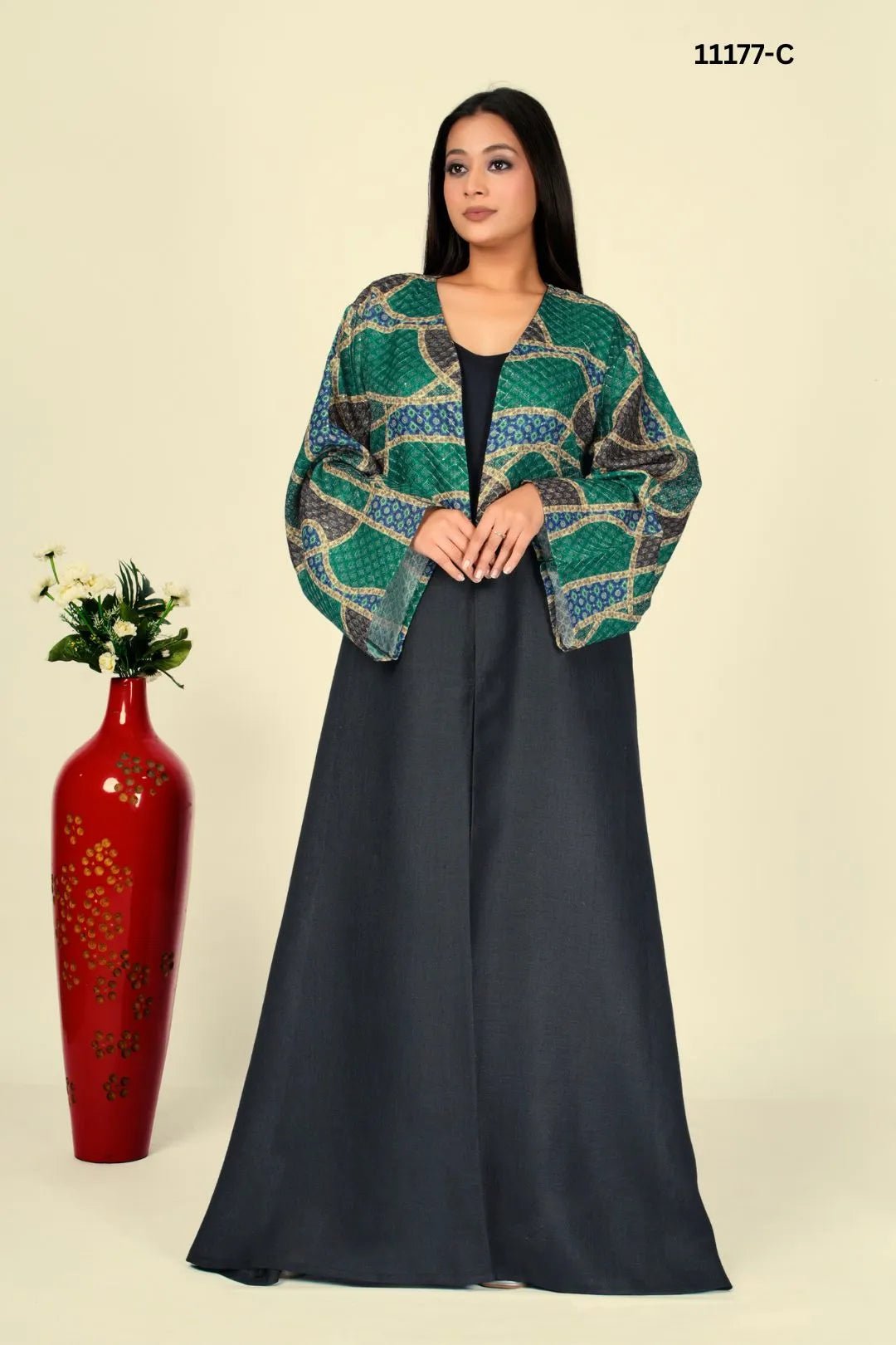 Linen Crochet Shrug in Abstract Harmony with Flow - غاجي والا إكسبورت Gajiwala Export