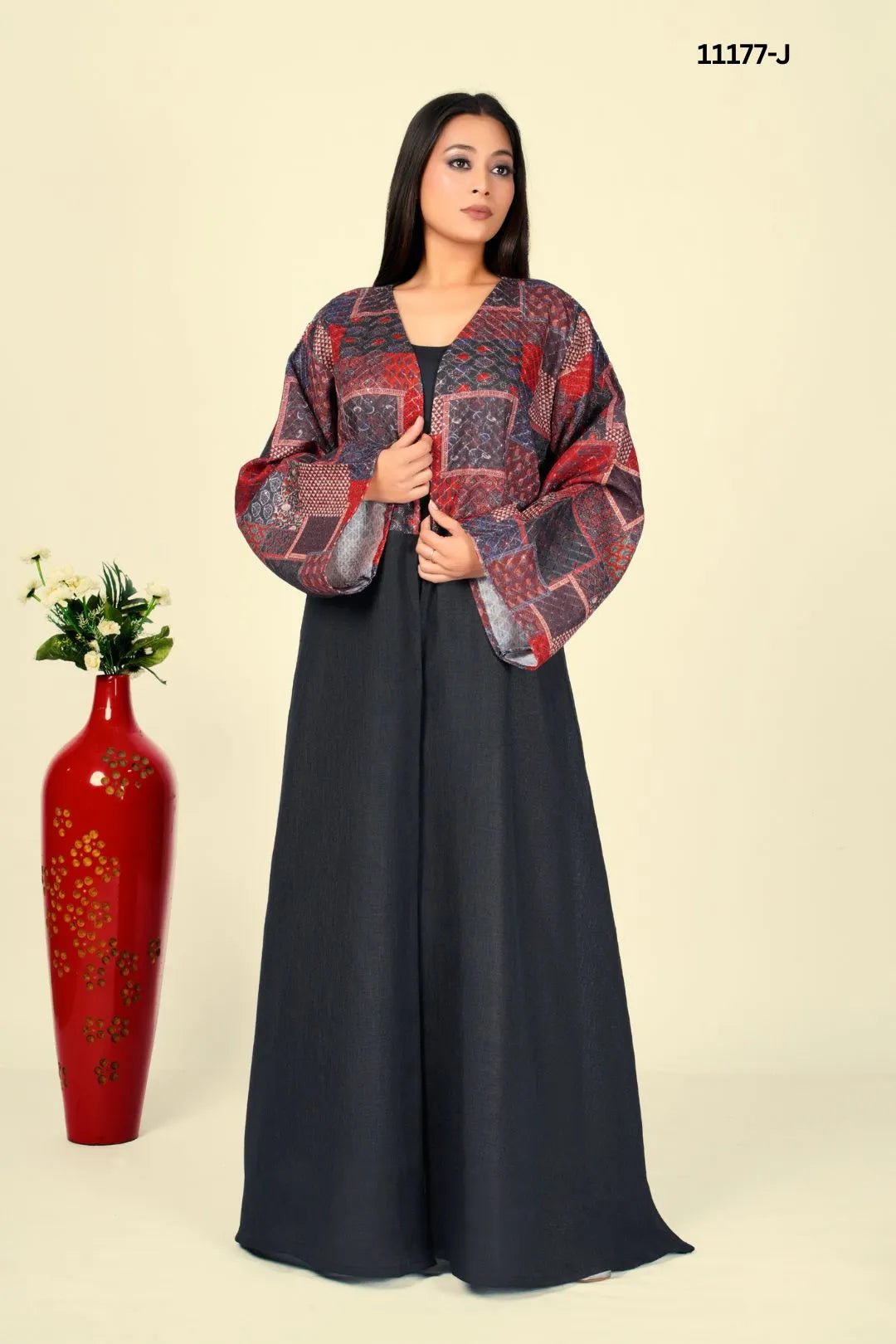 Linen Crochet Shrug in Abstract Harmony with Flow - غاجي والا إكسبورت Gajiwala Export