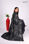 Linen Embroidery Shrug in Black Elegance with Golden Lines - غاجي والا إكسبورت Gajiwala Export