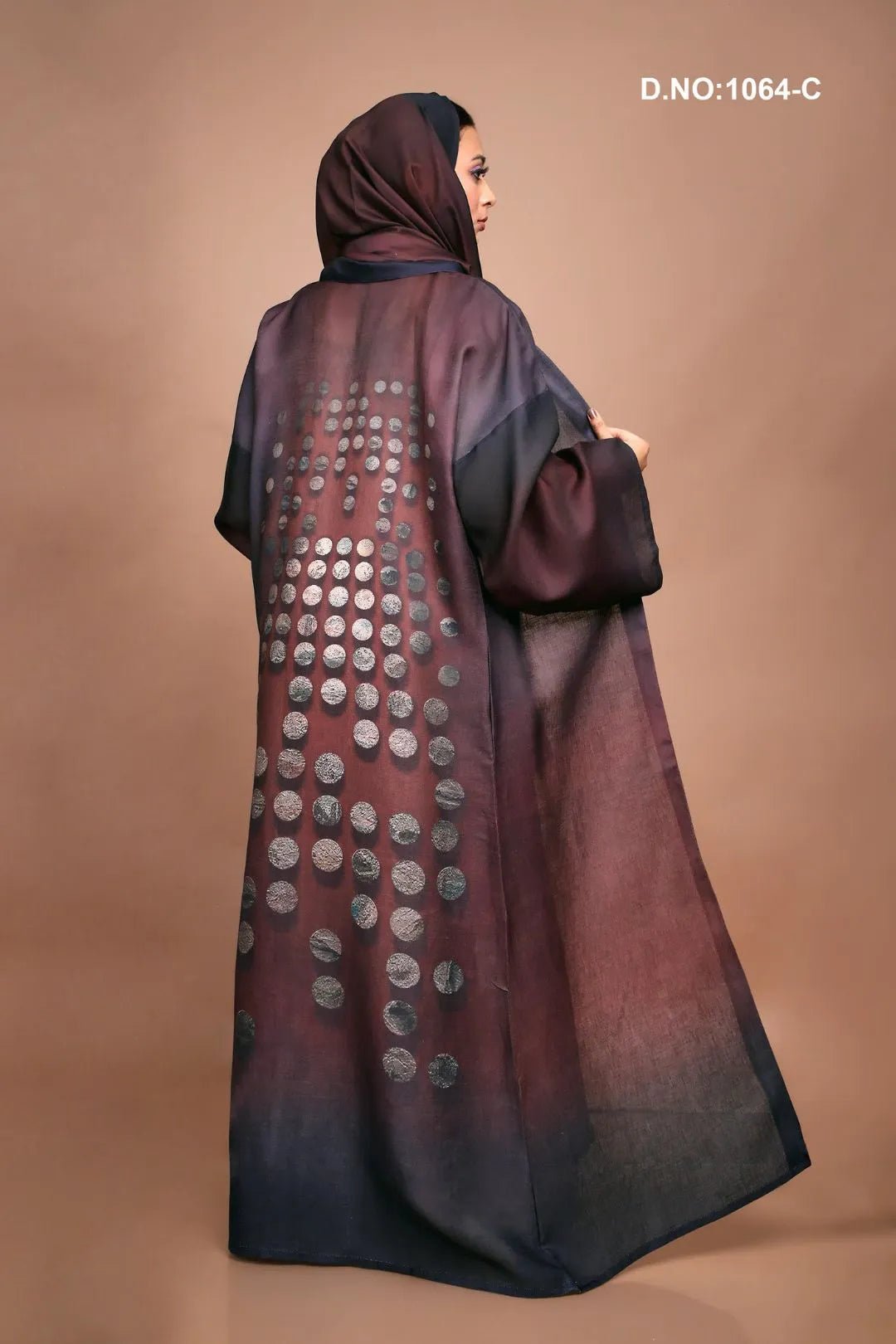 Linen Shrug in Fade with Digital Circle Print - غاجي والا إكسبورت Gajiwala Export