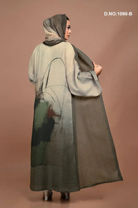 Linen Shrug with Abstract Brush Print For Women - غاجي والا إكسبورت Gajiwala Export