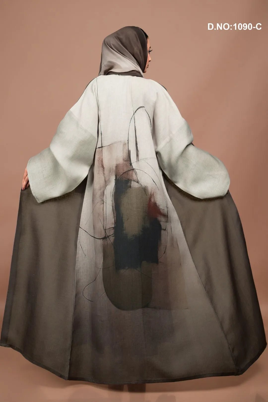 Linen Shrug with Abstract Brush Print For Women - غاجي والا إكسبورت Gajiwala Export