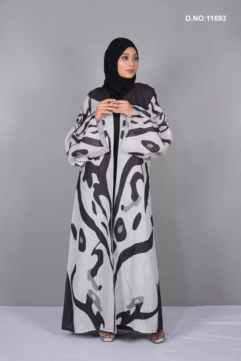 Linen Shrug with Abstract Digital Print Design - غاجي والا إكسبورت Gajiwala Export