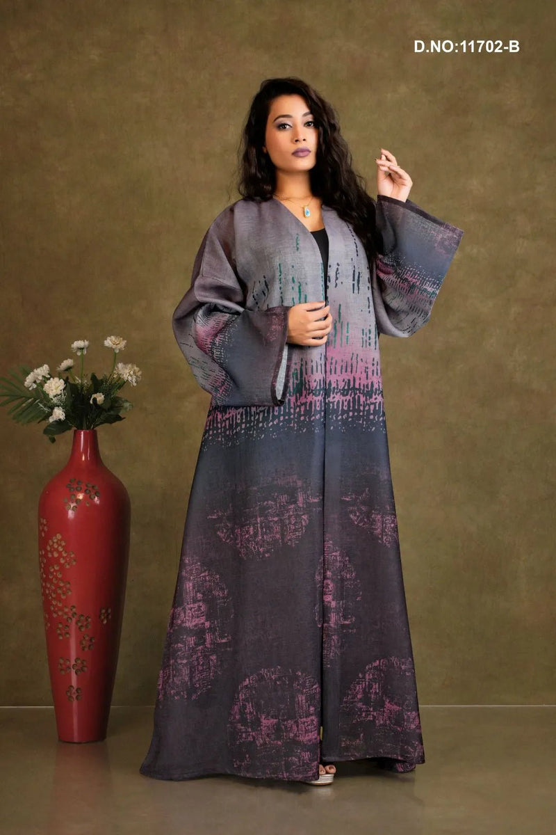 Linen Shrug with Abstract Digital Print Styling - غاجي والا إكسبورت Gajiwala Export