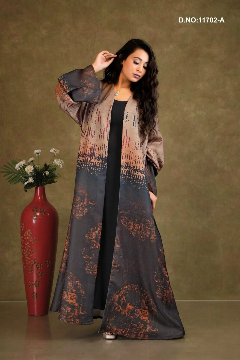 Linen Shrug with Abstract Digital Print Styling - غاجي والا إكسبورت Gajiwala Export