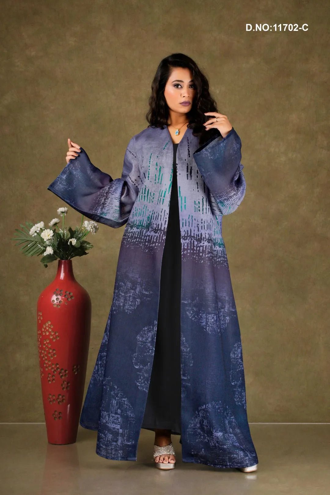 Linen Shrug with Abstract Digital Print Styling - غاجي والا إكسبورت Gajiwala Export