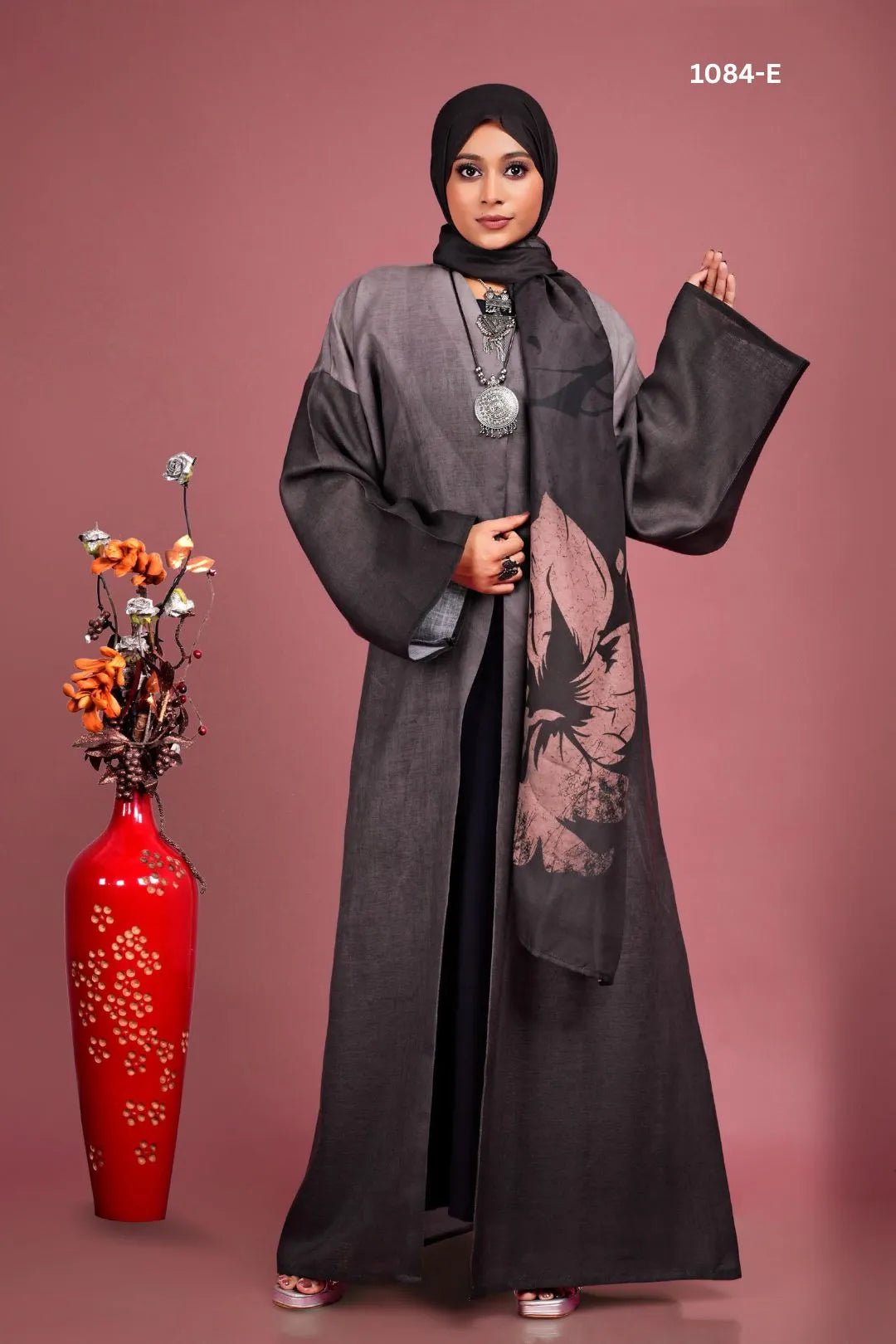 Linen Shrug with Botanical Digital Print For Women - غاجي والا إكسبورت Gajiwala Export