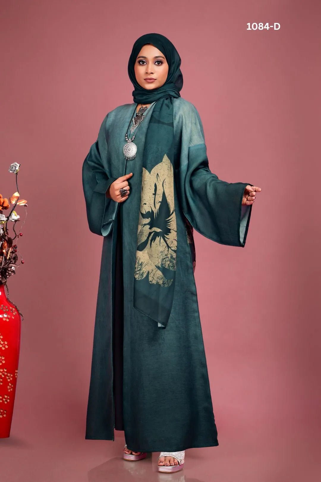 Linen Shrug with Botanical Digital Print For Women - غاجي والا إكسبورت Gajiwala Export