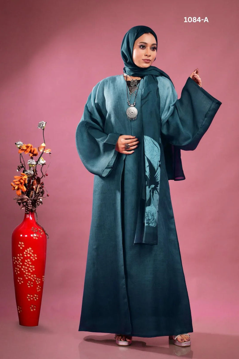 Linen Shrug with Botanical Digital Print For Women - غاجي والا إكسبورت Gajiwala Export