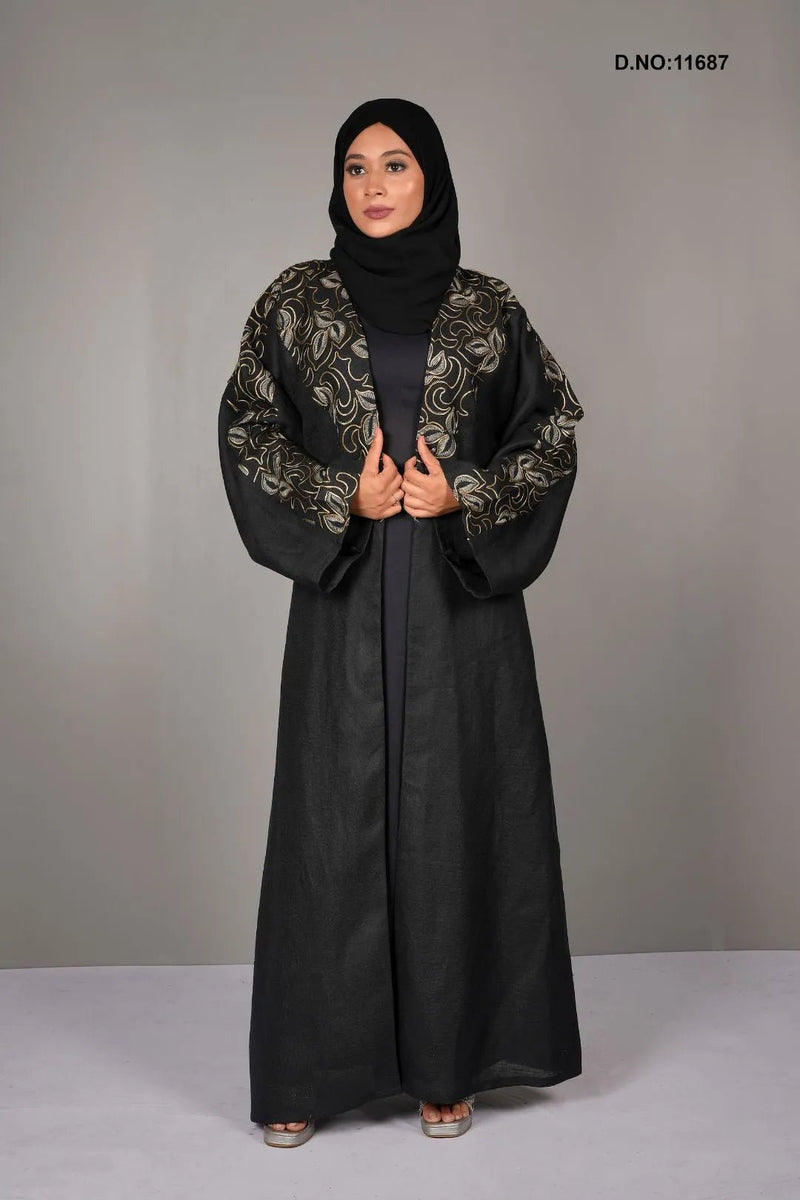 Linen Shrug with Detailed Embroidery Work Finish - غاجي والا إكسبورت Gajiwala Export