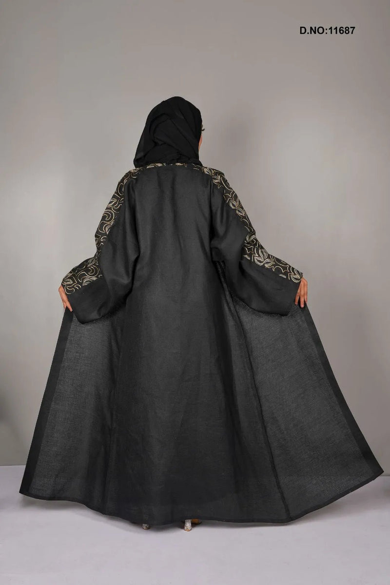 Linen Shrug with Detailed Embroidery Work Finish - غاجي والا إكسبورت Gajiwala Export