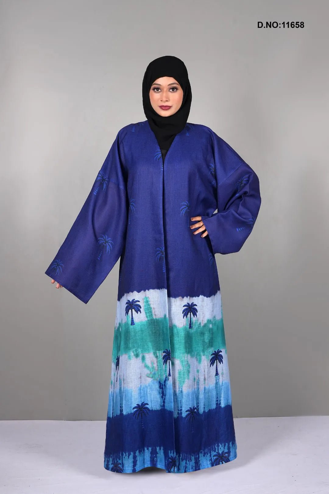 Linen Shrug with Digital Palm Tree Print Design - غاجي والا إكسبورت Gajiwala Export