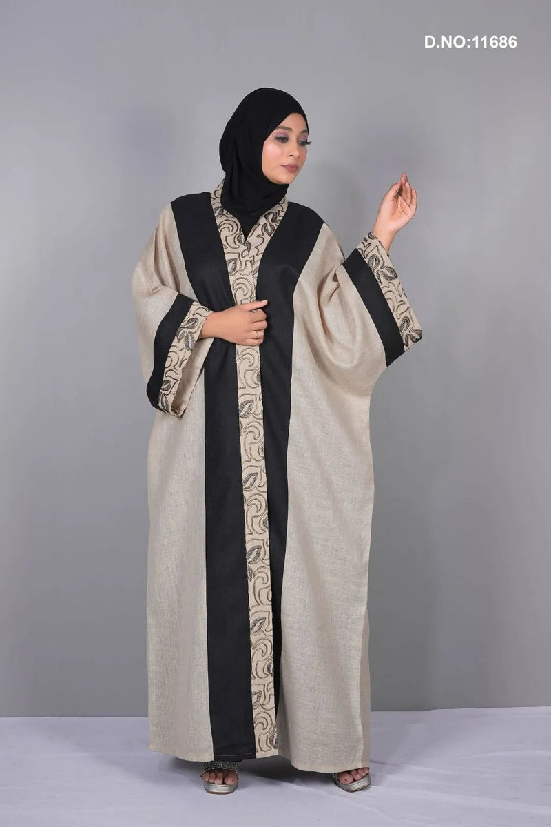 Linen Shrug with Elegant Embroidery Work Design - غاجي والا إكسبورت Gajiwala Export