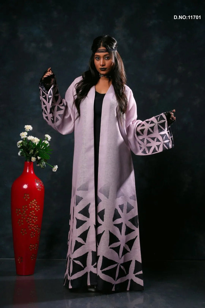 Linen Shrug with Geometric Digital Print Design - غاجي والا إكسبورت Gajiwala Export