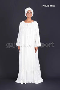 Long Kaftan with Smocking and Ruffle Details - غاجي والا إكسبورت Gajiwala Export