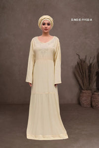 Long Kaftan with Textured and Beaded Yoke - غاجي والا إكسبورت Gajiwala Export