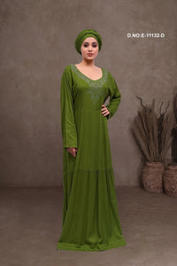 Long Kaftan with Textured and Beaded Yoke - غاجي والا إكسبورت Gajiwala Export