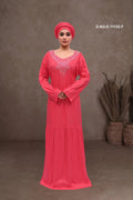Long Kaftan with Textured and Beaded Yoke - غاجي والا إكسبورت Gajiwala Export