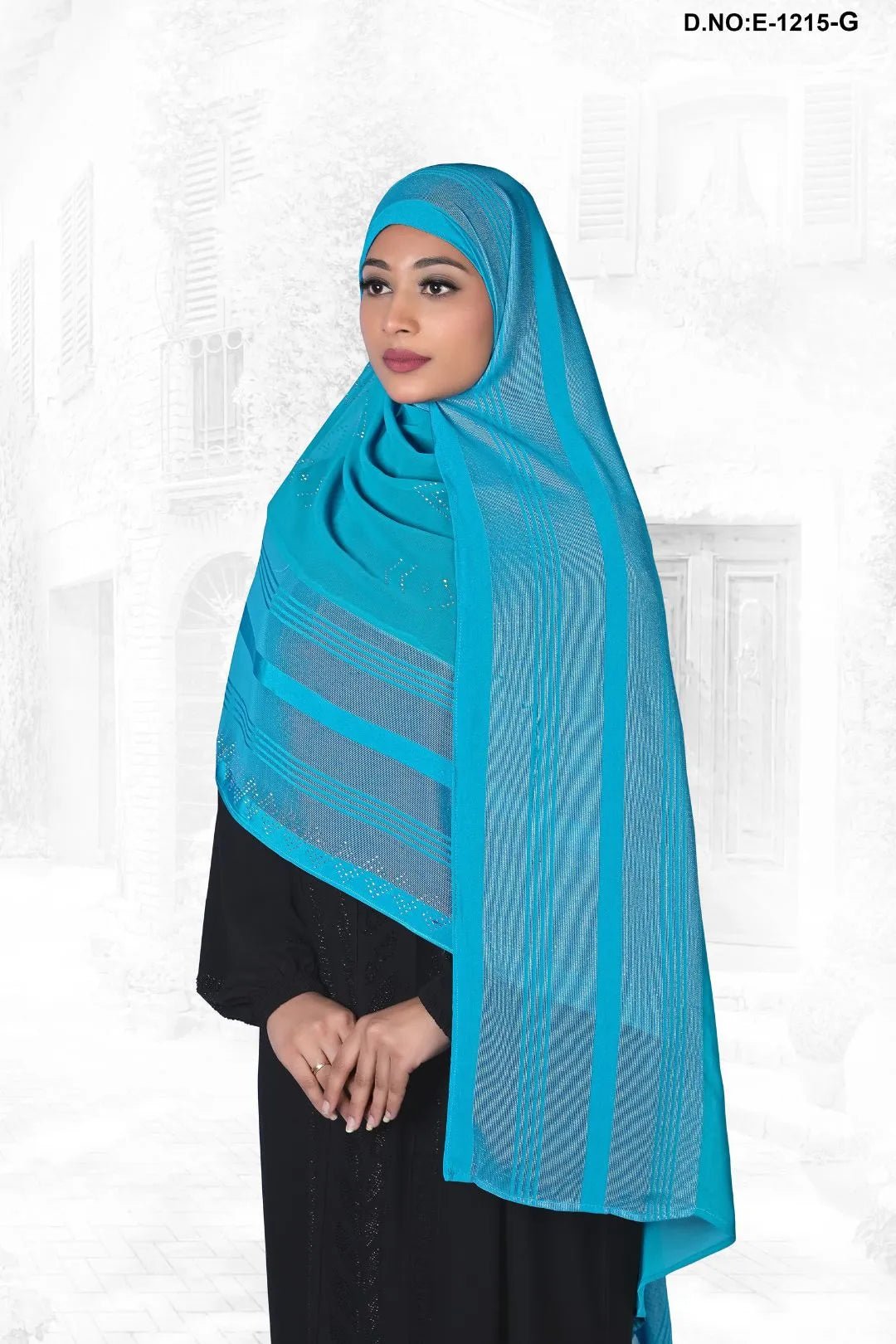 Luminous Banded - Detail Modesty Women Dupatta - غاجي والا إكسبورت Gajiwala Export