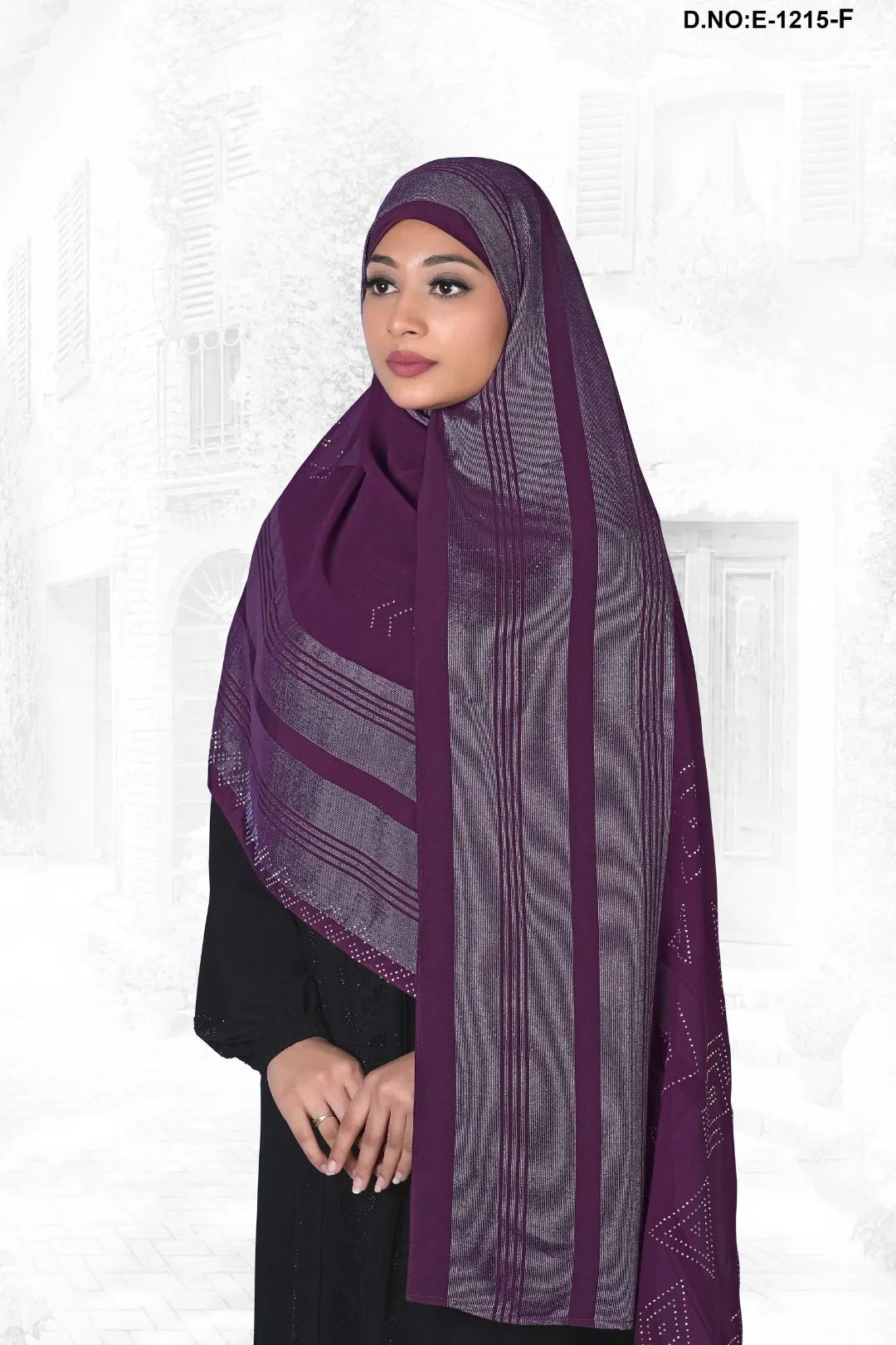 Luminous Banded - Detail Modesty Women Dupatta - غاجي والا إكسبورت Gajiwala Export