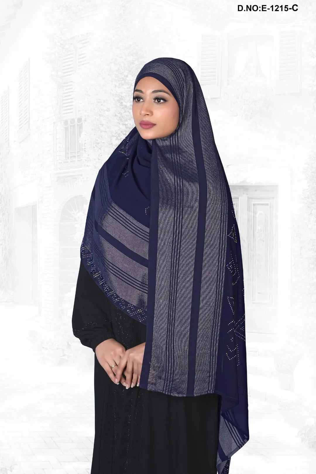 Luminous Banded - Detail Modesty Women Dupatta - غاجي والا إكسبورت Gajiwala Export