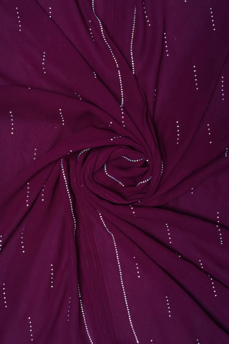 Majestic Berry Wine Velvet Luxury Designer Scarf for Women - غاجي والا إكسبورت Gajiwala Export