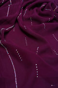 Majestic Berry Wine Velvet Luxury Designer Scarf for Women - غاجي والا إكسبورت Gajiwala Export