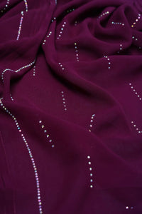 Majestic Berry Wine Velvet Luxury Designer Scarf for Women - غاجي والا إكسبورت Gajiwala Export