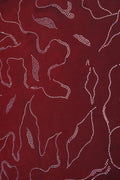 Maroon Fabric with Abstract Linear Trace Pattern - غاجي والا إكسبورت Gajiwala Export