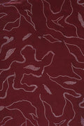 Maroon Fabric with Abstract Linear Trace Pattern - غاجي والا إكسبورت Gajiwala Export
