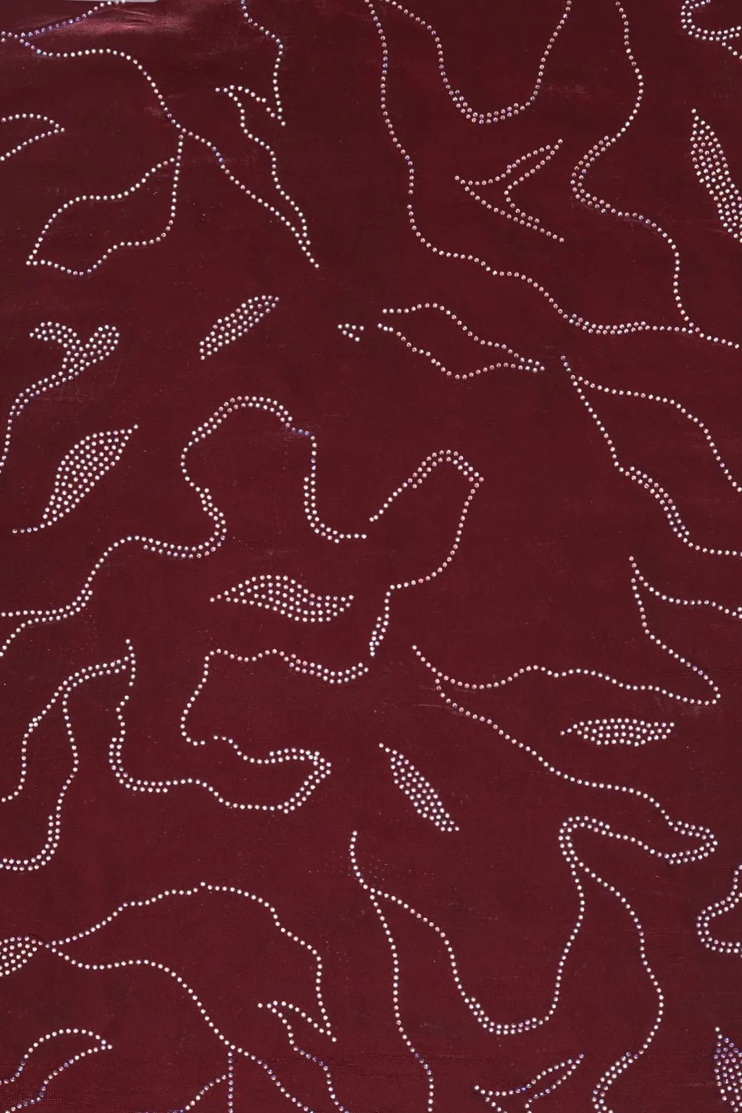 Maroon Fabric with Abstract Linear Trace Pattern - غاجي والا إكسبورت Gajiwala Export