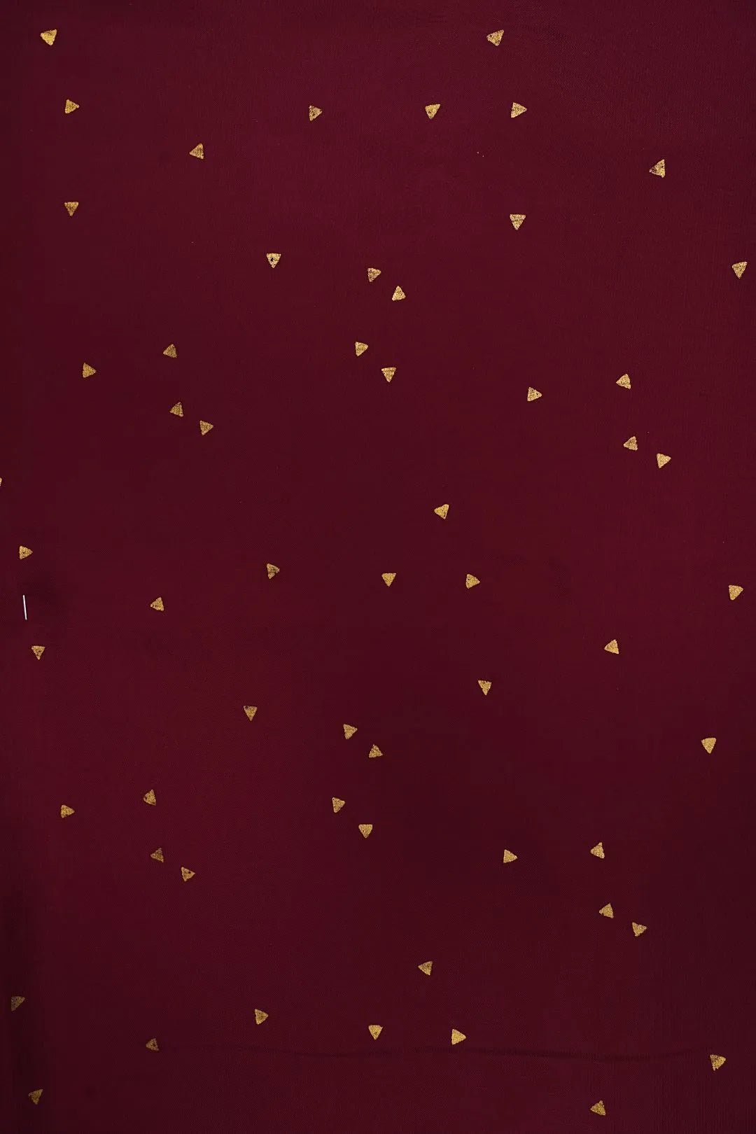 Maroon Fabric with Gold Triangle Foil Print - غاجي والا إكسبورت Gajiwala Export