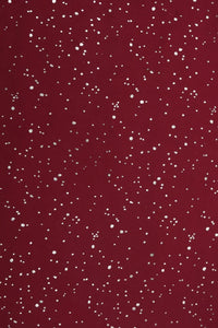 Maroon Fabric with Scattered Silver Foil Print - غاجي والا إكسبورت Gajiwala Export