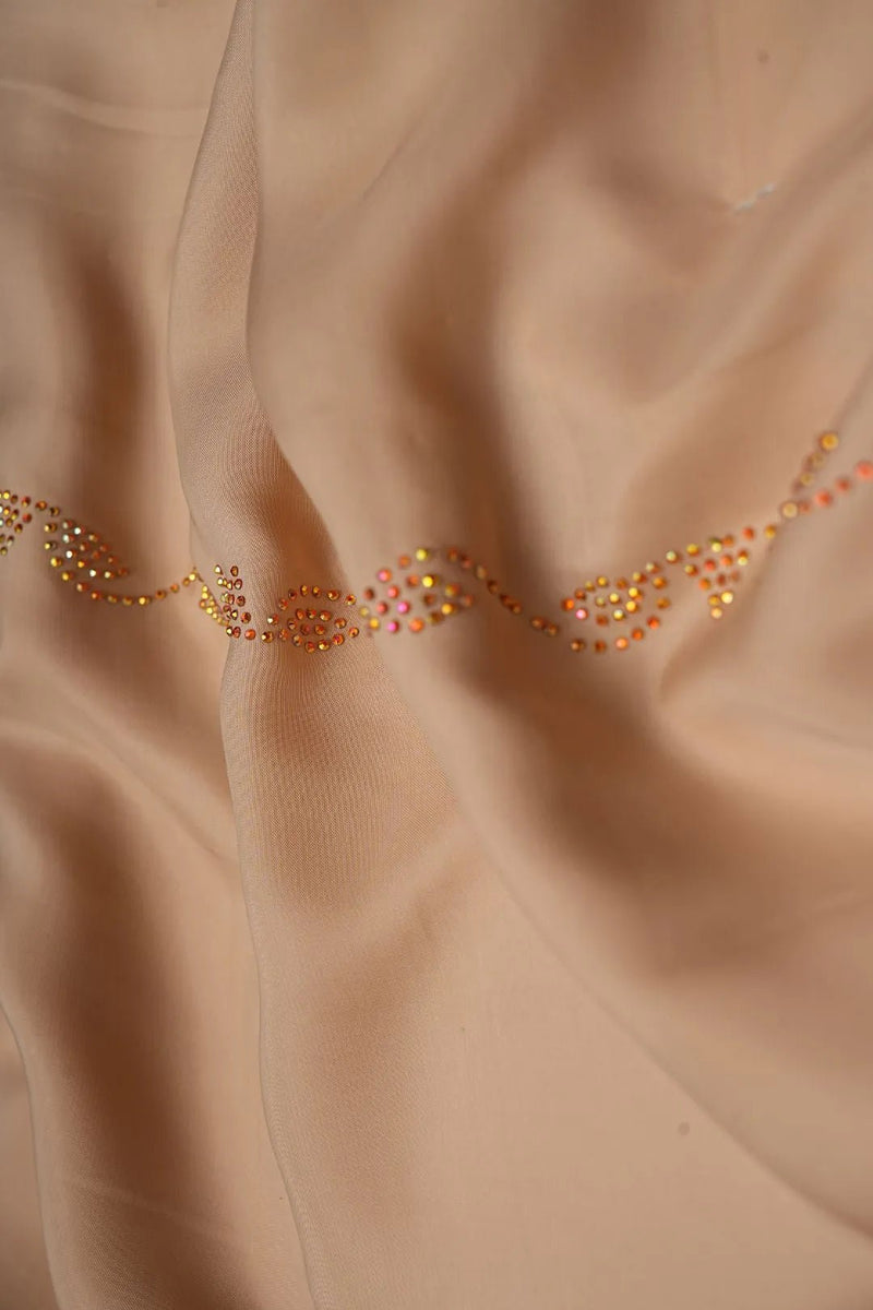 Matte Nude with Single Vertical Sequin Fabric - غاجي والا إكسبورت Gajiwala Export