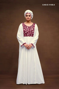 Maxi Kaftan for women with Abstract Printed Yoke Detail - غاجي والا إكسبورت Gajiwala Export