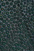 Mesmerizing Hunter Green Bullseye Sequin Mesh fabric- غاجي والا إكسبورت Gajiwala Export
