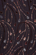 Metallic Teardrop and Bugle Bead Embroidery Fabric - غاجي والا إكسبورت Gajiwala Export
