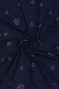 Midnight Navy Luxury Stole with Geometric Motif - غاجي والا إكسبورت Gajiwala Export