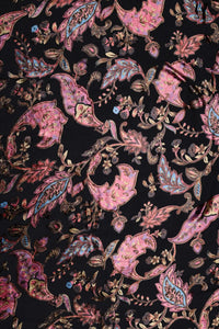 Midnight Rose Brocade Fabric with Metallic Paisley - غاجي والا إكسبورت Gajiwala Export