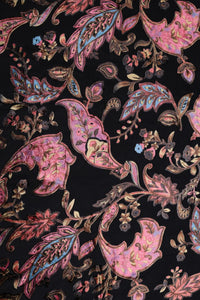 Midnight Rose Brocade Fabric with Metallic Paisley - غاجي والا إكسبورت Gajiwala Export