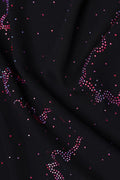 Midnight Rose Crystal Wave Mesh fabric- غاجي والا إكسبورت Gajiwala Export