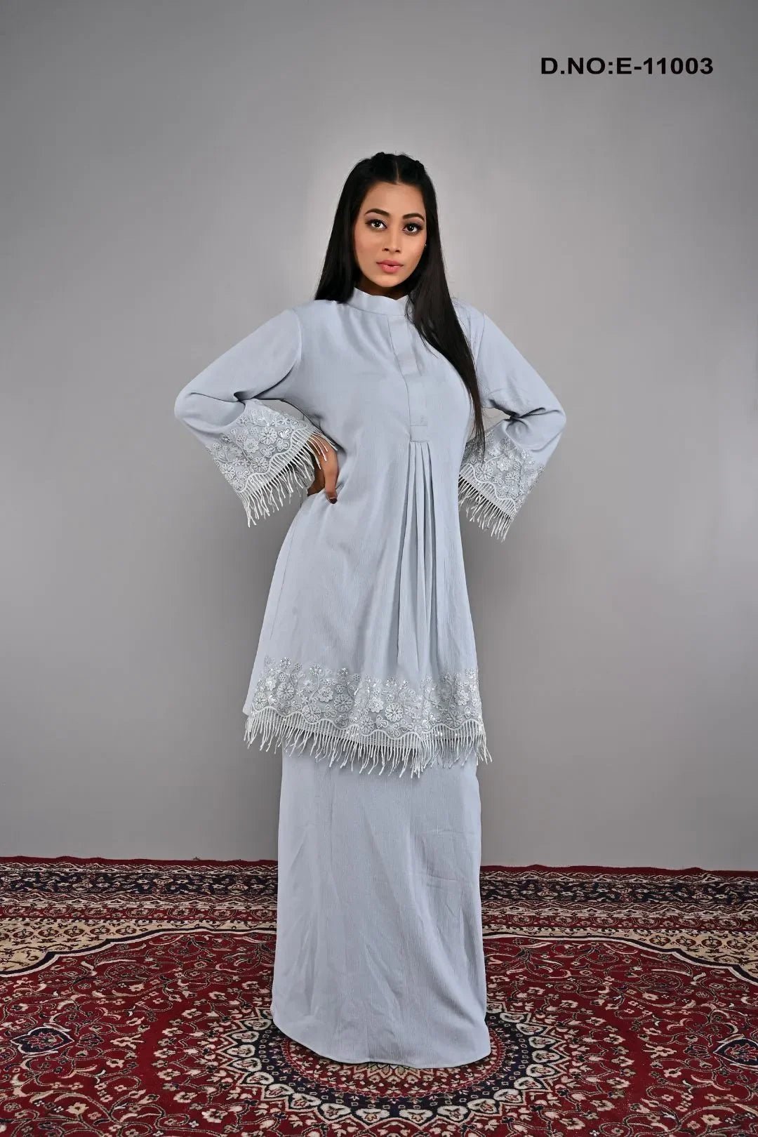 Modest Peplum Top and Long Skirt Ensemble - غاجي والا إكسبورت Gajiwala Export