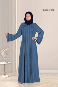 Modest Pleated Abaya with Zigzag Stitching - غاجي والا إكسبورت Gajiwala Export