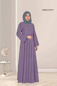Modest Pleated Abaya with Zigzag Stitching - غاجي والا إكسبورت Gajiwala Export