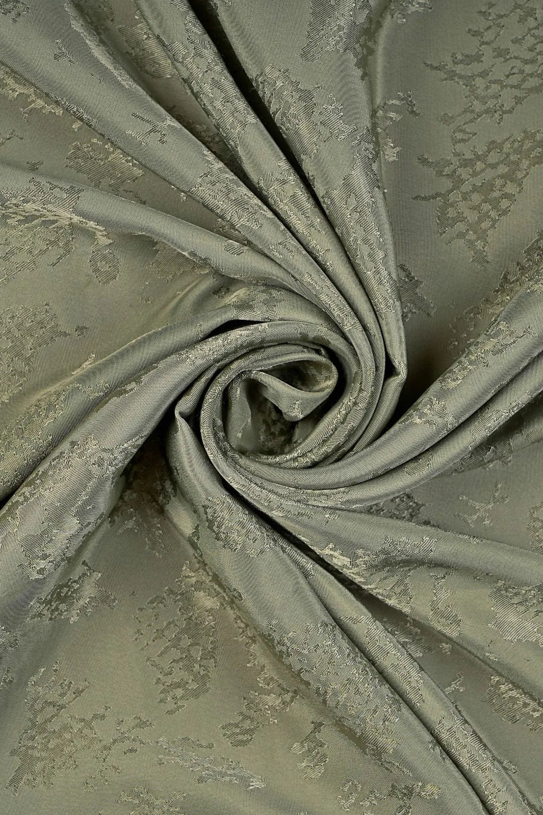 Monochromatic Mehendi Abstract Jacquard Fabric - غاجي والا إكسبورت Gajiwala Export