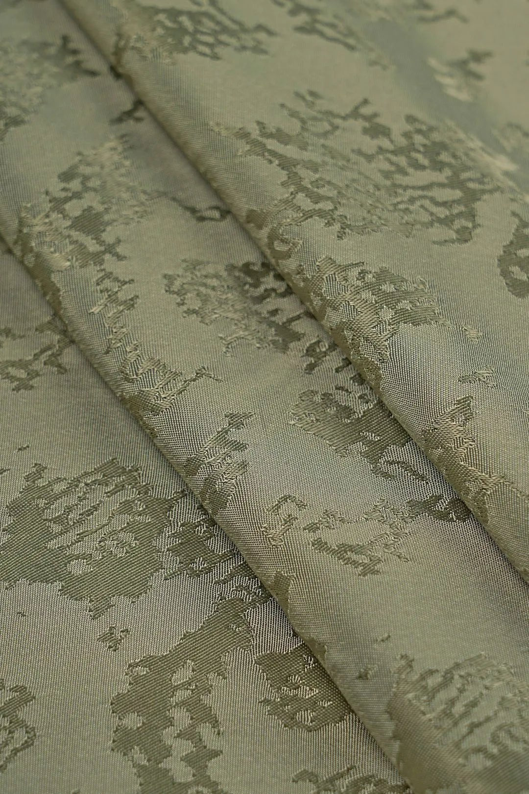 Monochromatic Mehendi Abstract Jacquard Fabric - غاجي والا إكسبورت Gajiwala Export