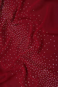 Red Lace Border Fabric with Subtle Dot Detailing- غاجي والا إكسبورت Gajiwala Export