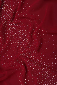 Red Lace Border Fabric with Subtle Dot Detailing- غاجي والا إكسبورت Gajiwala Export