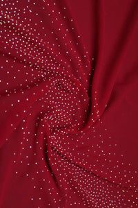 Red Lace Border Fabric with Subtle Dot Detailing - غاجي والا إكسبورت Gajiwala Export