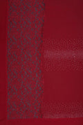 Red Lace Border Fabric with Subtle Dot Detailing- غاجي والا إكسبورت Gajiwala Export
